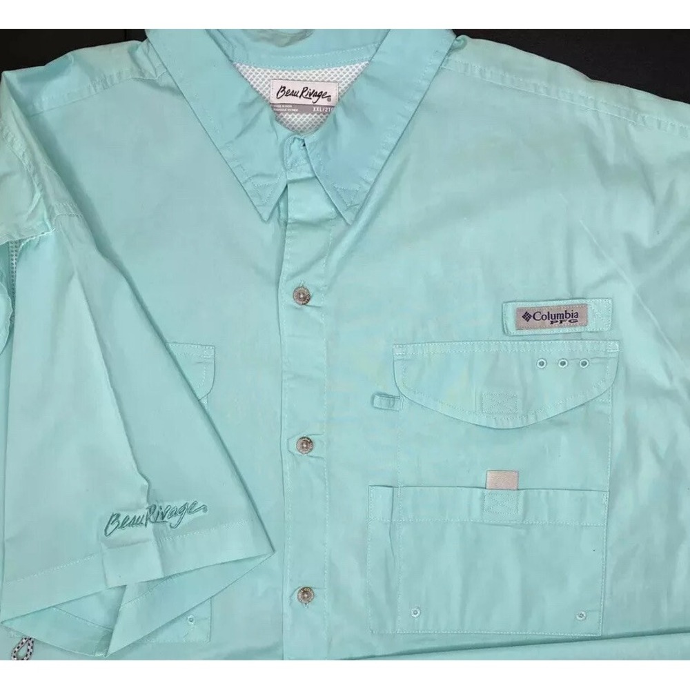 Columbia PFG Beau Rivage Casino Vented Fishing Shirt Mens 2XL Short Sleeve - Picture 1 of 8